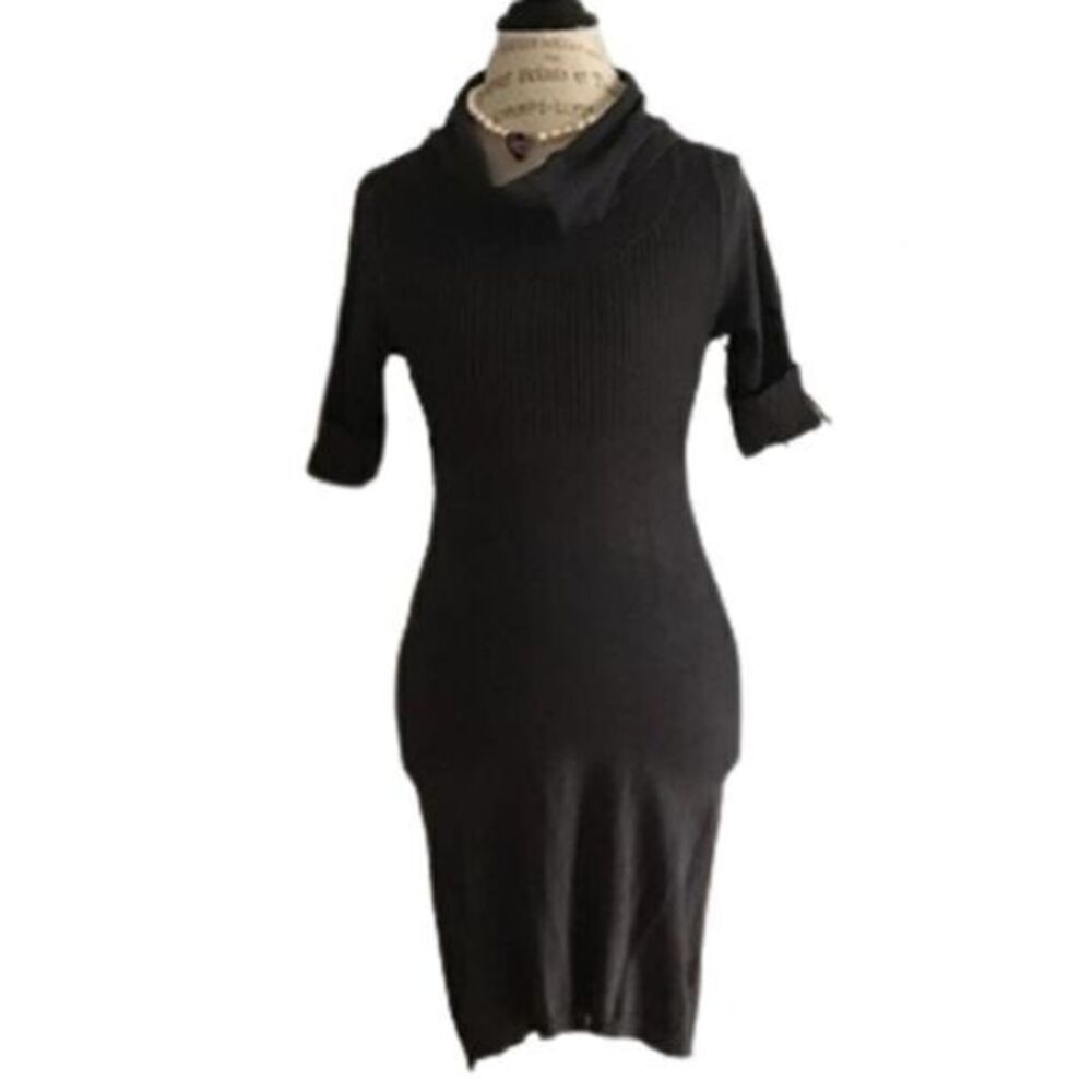 Mini Black Sweater Dress SMALL